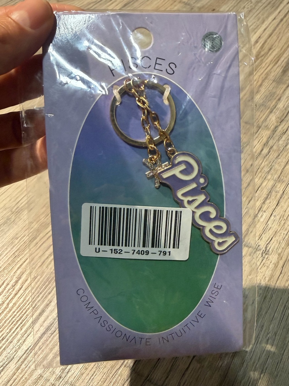 Forever 21 Gold and Purple "Pisces" Keychain